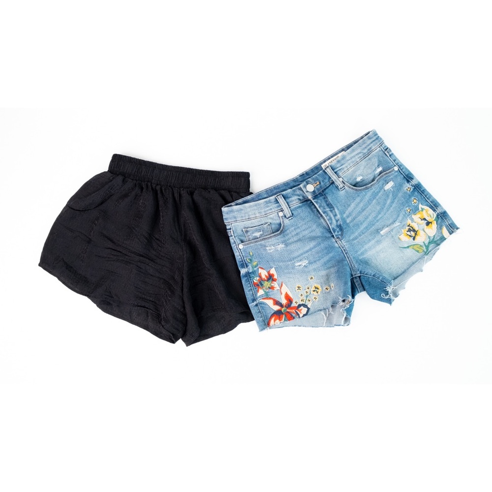 Embroidered Jean Shorts Blank NYC “Hiker Short”